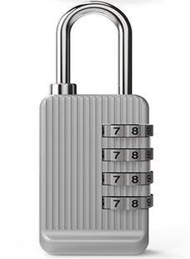 VALUEVIBES أقفال الأمتعة، قفل أمان للسفر برقم سري مكون من 4 أرقام، أقفال أرقام قوية من الزنك، قفل رقمي لحقائب السفر، حقائب الظهر، الخزائن، الحقائب، صناديق الأدوات (رمادي) - Image 1